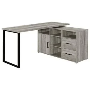Hertford 59-inch L-shape Computer Desk Grey Driftwood
