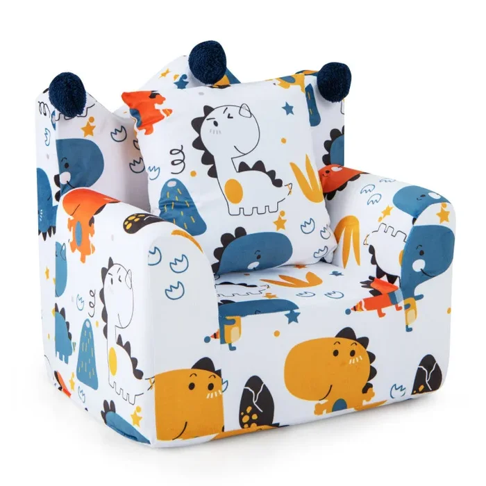 High-density Padding Kids Sofa with Armrest and Extra Pilow