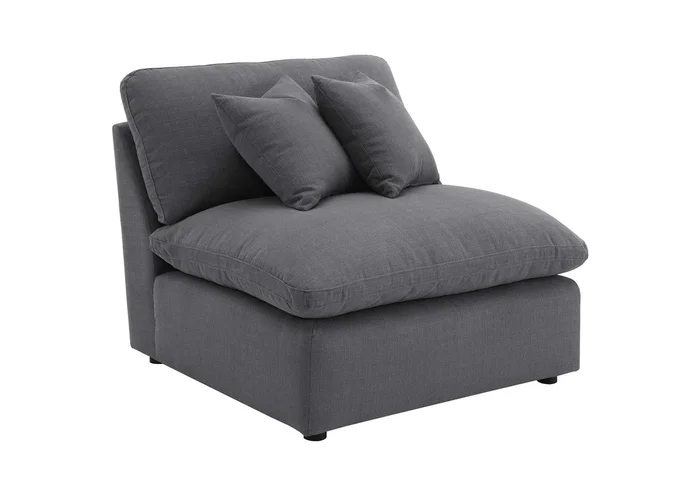 Hobson Upholstered Armless Chair Charcoal
