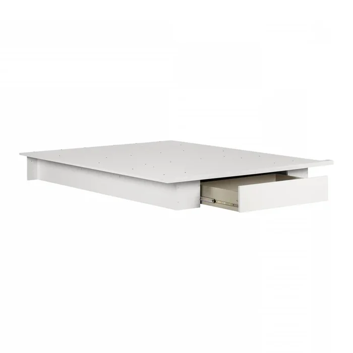 Holland Queen Platform Bed with Drawer – Pure White|Grand lit plateforme Holland avec tiroir – blanc pur