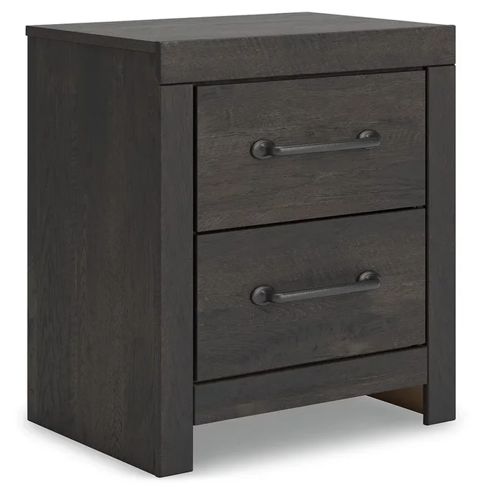 Hollivern – Two Drawer Night Stand – Dark Gray