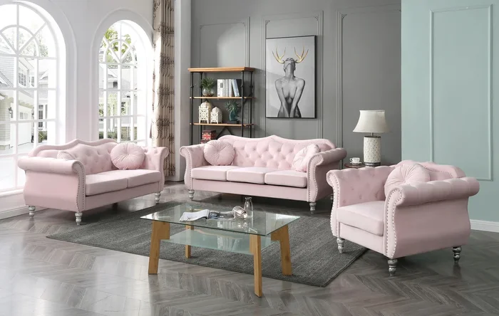 Hollywood Pink Living Room Set