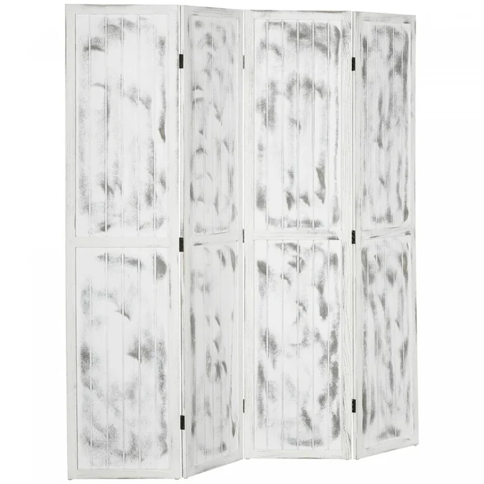 Homcom 5.5 Ft 4 Panel Room Divider Screen Partition Wall|Homcom Cloison De Separation A 4 Panneaux De 5,5 Pi, Blanc