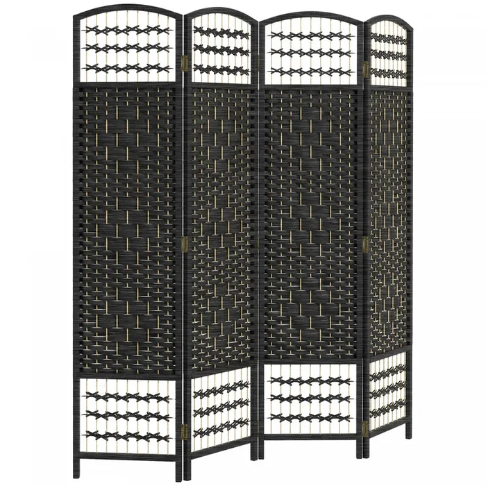 Homcom Folding Room Divider 5.6 Ft Privacy Screen Panel|Homcom Separateur De Piece A 4 Panneaux, Paravent Pliable, 5,6′