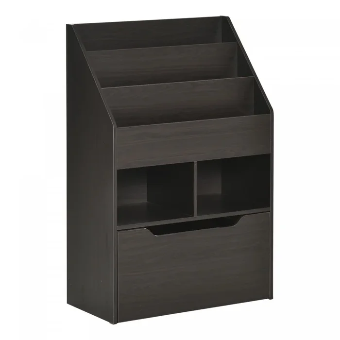 Homcom Kids Bookcase Multi-shelf Rack Organizer With Storage Drawer For Books For Reading Nook, Clas|Homcom Bibliotheque Pour Enfants Avec Tiroir De Rangement Pour Les Livres Dans La Chambre A Coucher