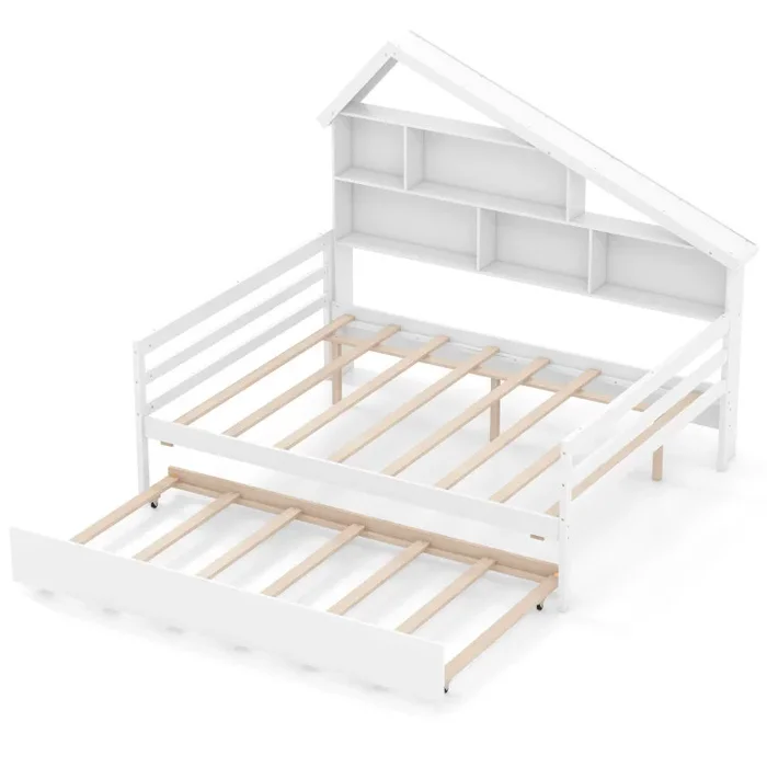 House-Shaped Full Size Daybed with Twin Size Trundle