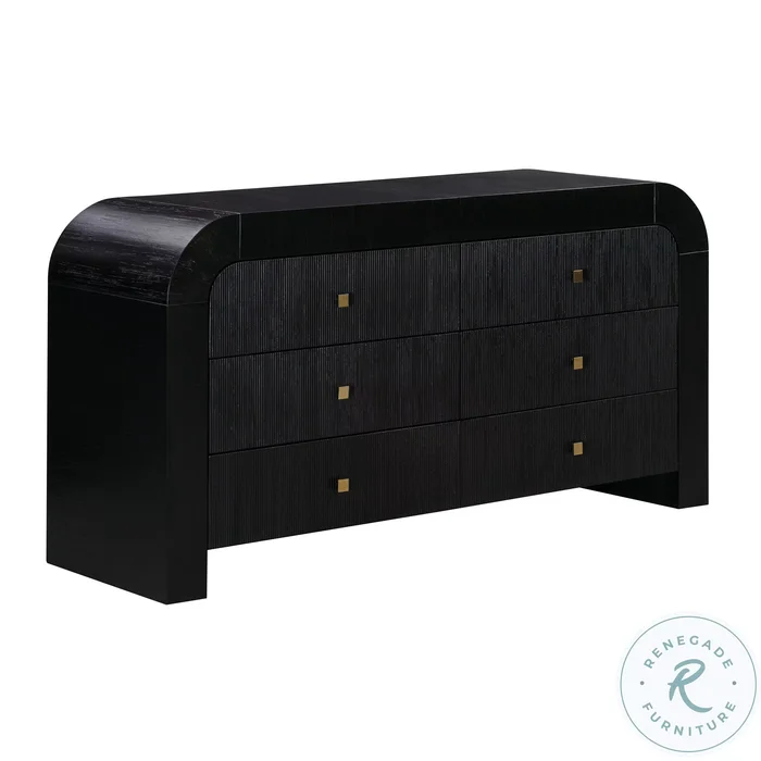 Hump Black 6 Drawer Dresser