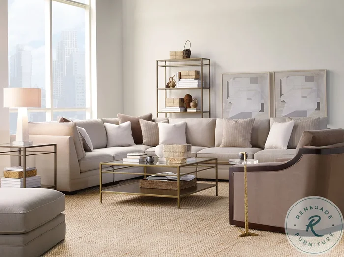Hyde Park Glass And Antique Brass 55″ Occasional Table Set