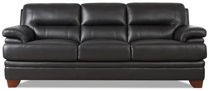 Hydeline Luxor Leather Sofa – Black|Sofa Luxor de Hydeline en cuir – noir