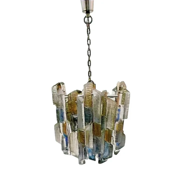 Ice Glass Chandelier by J.T. Kalmar, 1960s