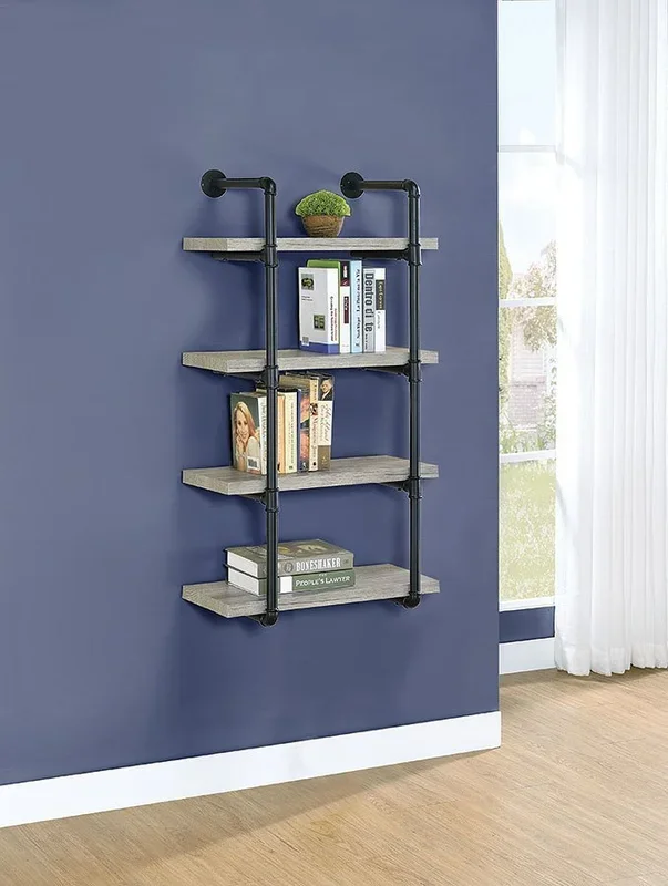 Industrial 24 in W Wall Shelf (Grey Driftwood)