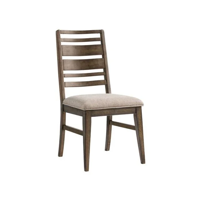 Intercon Kauai Brushed Mango Wood Contemporary Ladder Back Dining Side Chair with Cushion Seat