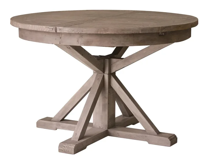 Irish Coast Round 47″/63″ Extension Dining Table – Rustic Sundried