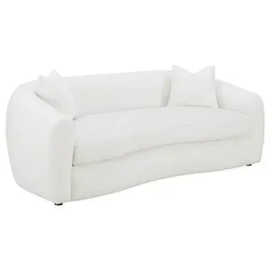 Isabella Faux Sheepskin Upholstered Sofa Natural