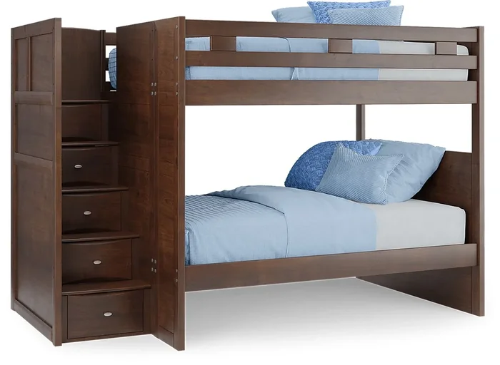 Ivy League 2.0 Walnut Full/Full Step Bunk Bed