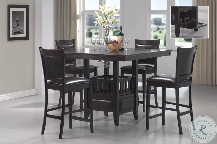 Jaden Espresso Square Counter Height Dining Room Set