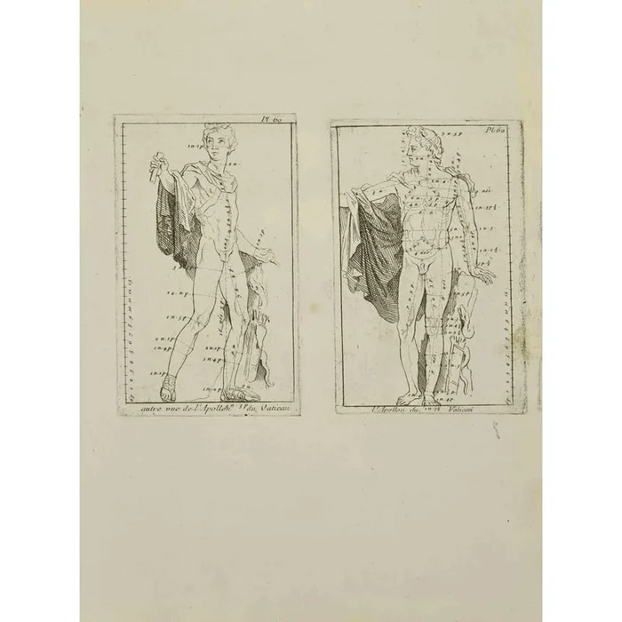 Jean François Poletnich, Apollon, Etching, 18th Century