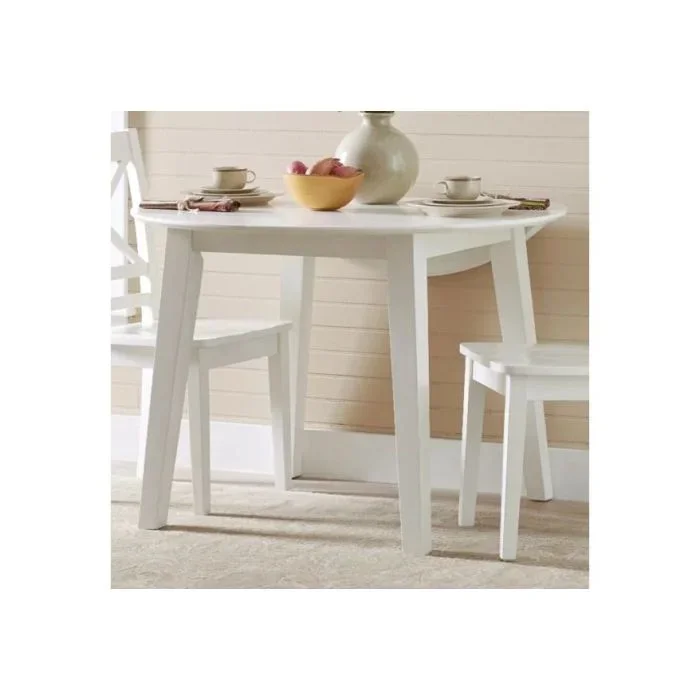 Jofran Simplicity Round Drop-Leaf Table Paperwhite