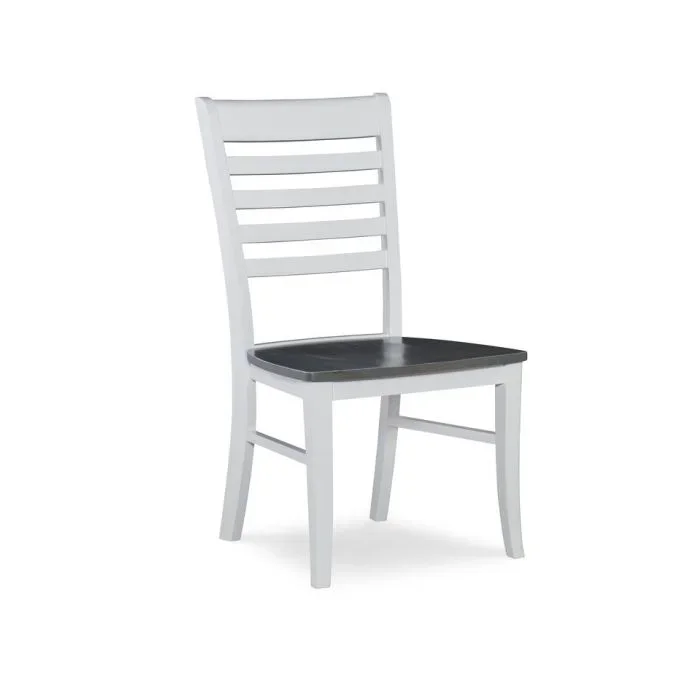 John Thomas Cosmopolitan Roma Wood Dining Chair in Heather Gray & White