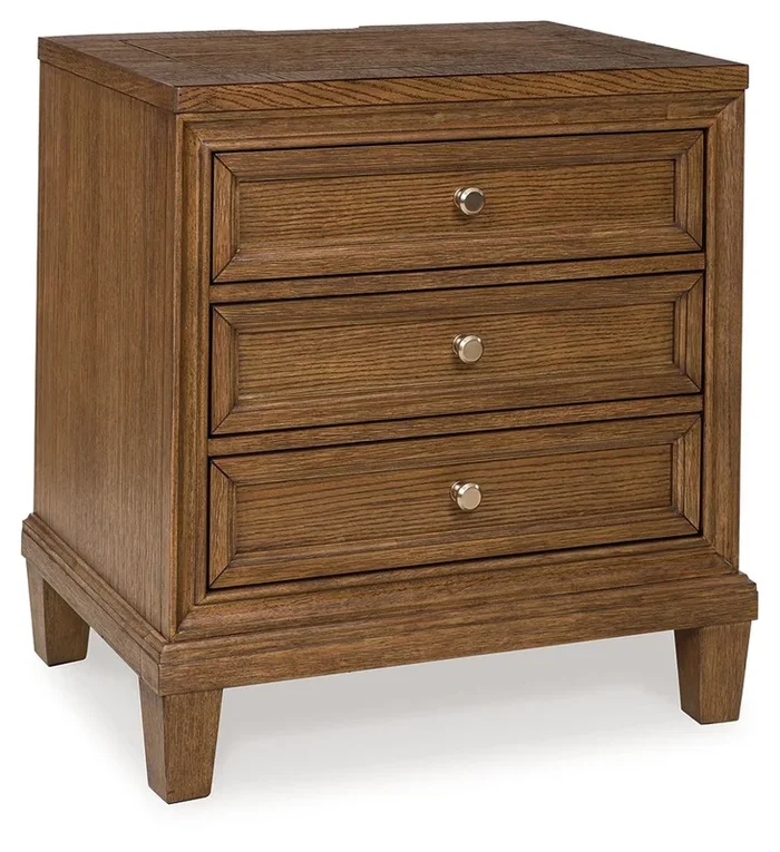 Jorlaina – Three Drawer Night Stand – Brown
