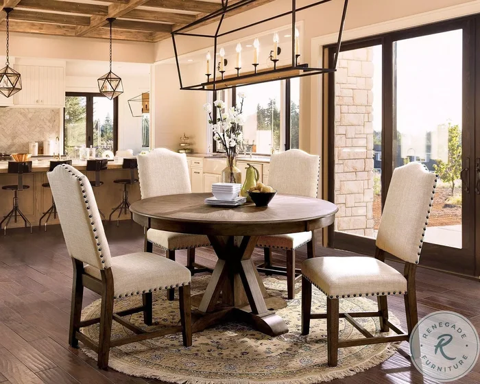 Julia Light Oak Round Dining Room Set