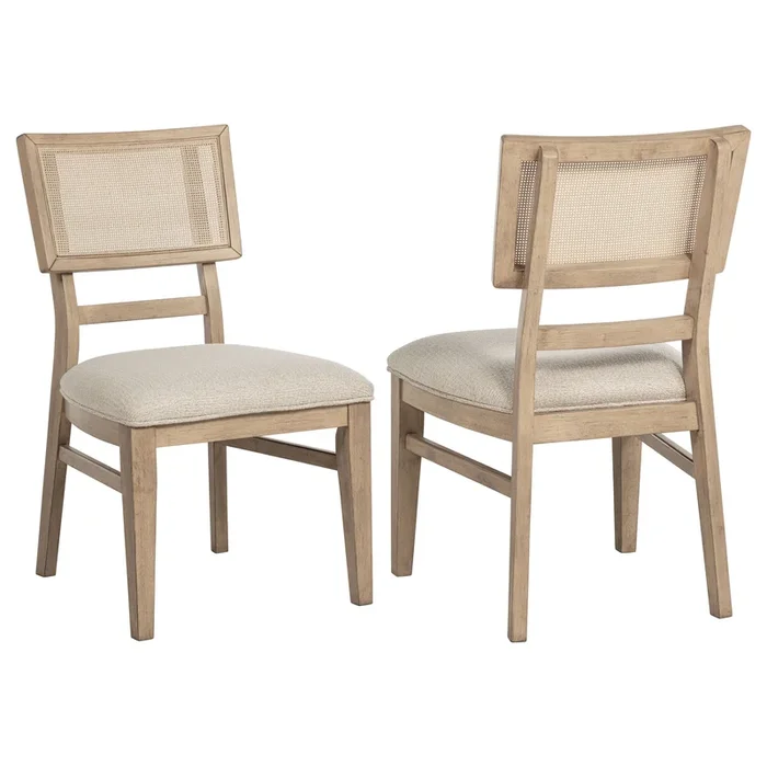 Kailani – Radio Weave Cane Dining Side Chair (Set of 2) – Beige Oak