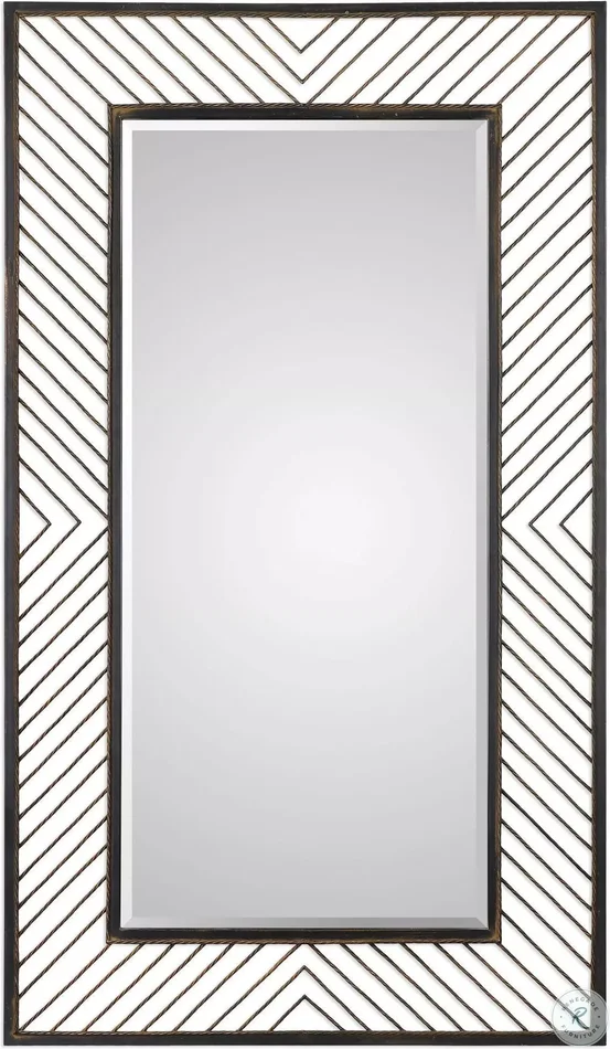 Karel Lightly Distressed Rustic Bronze Mirror