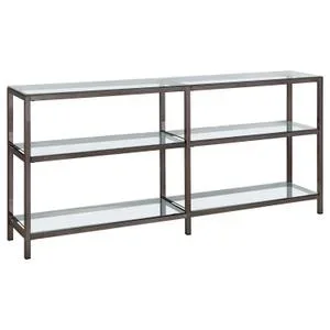 Kate 55-inch 4-shelf Console Bookcases Black Nickel