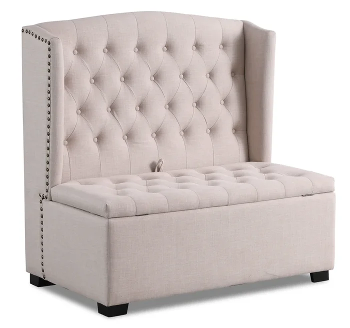 Katie 45.75″ Wingback Storage Bench – White|Banc de rangement à oreilles Katie de 45,75 po – blanc