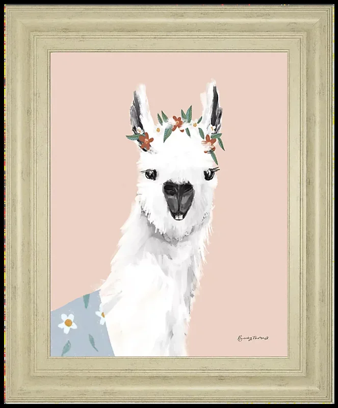 Kids Alpaca Portrait II Pink Artwork