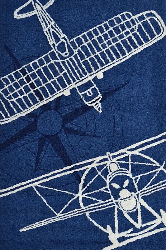 Kids Aviator Sketch Navy 2’8 x 4’8 Rug