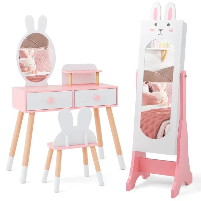 Kids Room Furniture Set with Princess Vanity Table and Chair