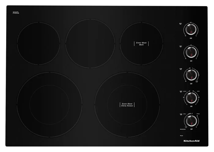 KitchenAid 30″ 5-Element Electric Cooktop – Black – KCES550HBL | Surface de cuisson électrique KitchenAid de 30 po à 5 éléments – noire – KCES550HBL