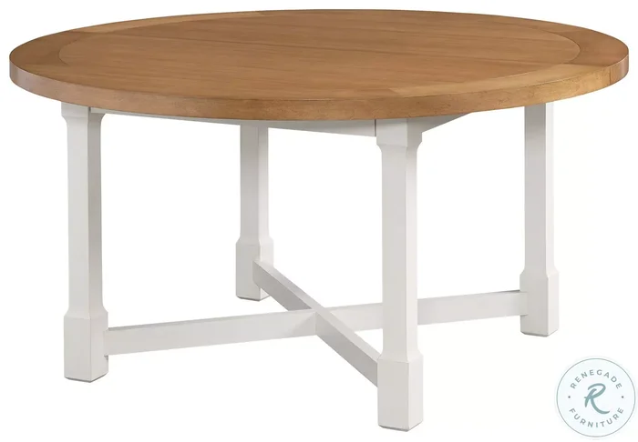 Laguna Linen White And Light Nutmeg Capistrano Extendable Dining Table by Barclay Butera