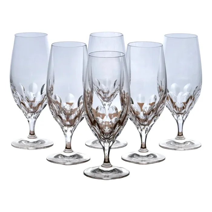 Large Vintage French Flutes in Royal Crystal, 1950s, Set of 6