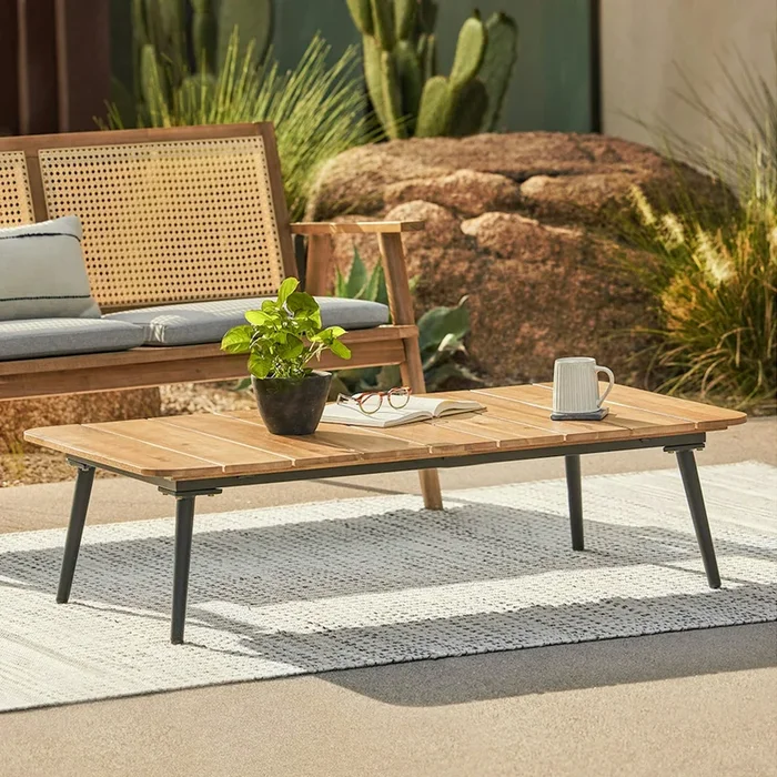 Latta 51″ Outdoor Coffee Table – Slate Gray