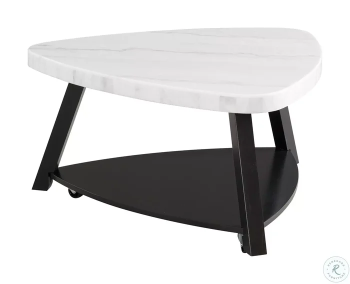 Lena White Marble And Black Coffee Table