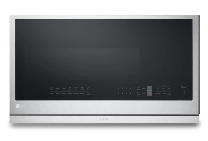LG 2.1 Cu. Ft. Over-the-Range Microwave with ExtendaVent™ and Sensor Cooking – Smudge Proof Stainles… | Four à micro-ondes à hotte intégrée LG de 2,1 pi³ avec ExtendaVentMC et cuisson par capteur – acier …