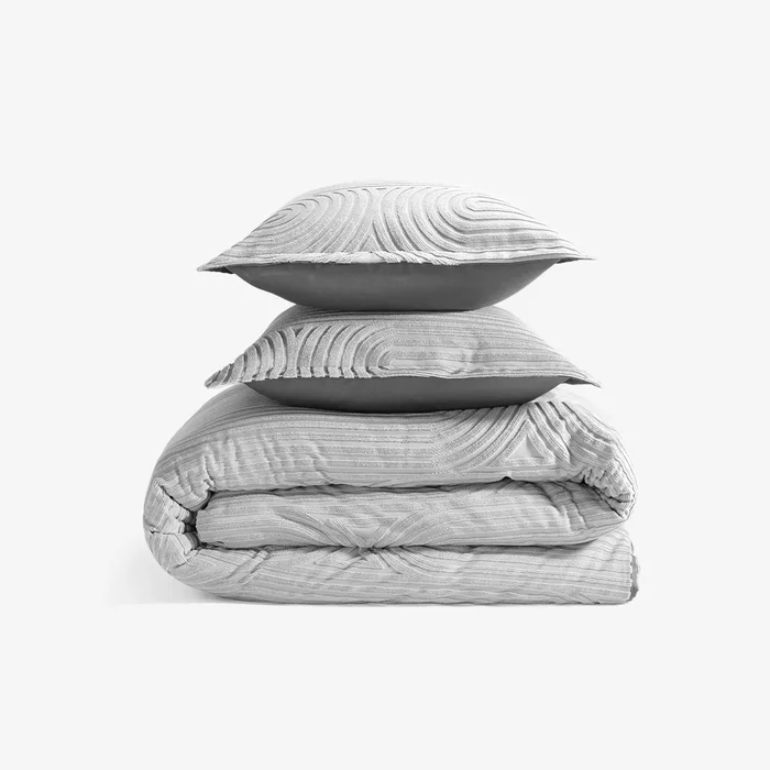 Light Grey / Queen Performance® Duvet & Sham Set – Racetrack