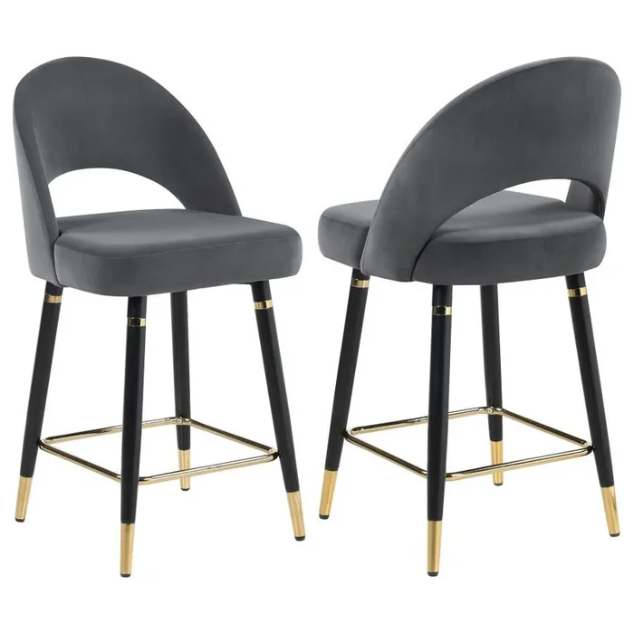 Lindsey – Velvet Upholstered Counter Chair (Set of 2)