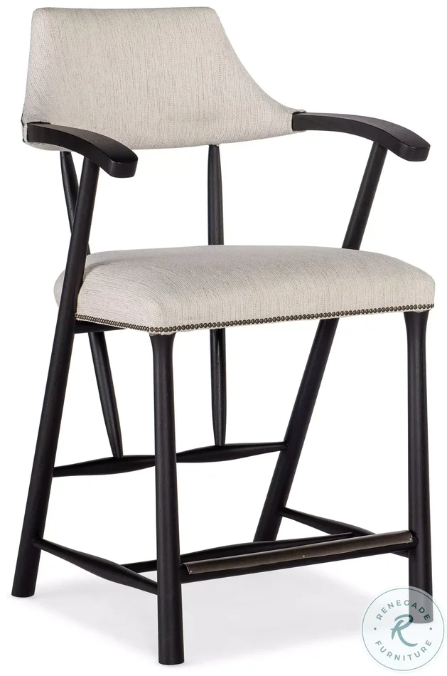 Linville Falls Charred Black Performance Fabric Stack Rock Counter Height Stool