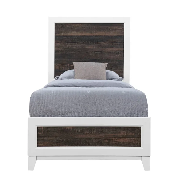 Lisbon Youth Panel Bed (Oak and White)