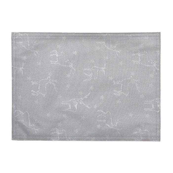 Lurex Placemat Silver Reindeer – Set of 12|Napperon en LurexMC orné de rennes argentés – ensemble de 12