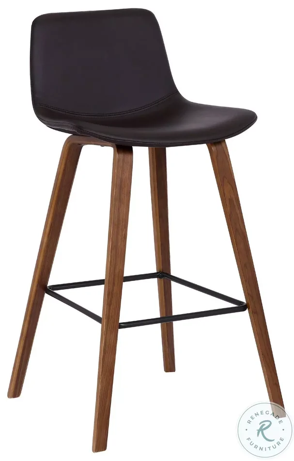 Maddie Brown Faux Leather Contemporary 26″ Counter Height Stool