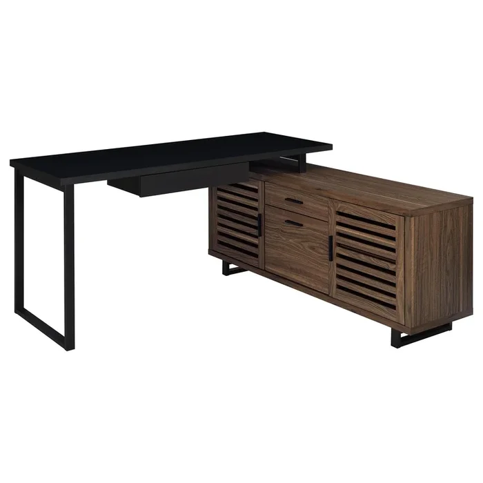 Maddox – L-Shape Office Computer Desk – Black