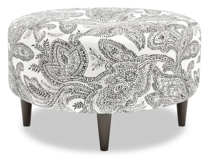 Made in Canada Customizable Sofa Lab The Curve 31″ Fabric Ottoman – Dalmatian Multicolour | Pouf The Curve de Sofa Lab de 31 po fabriqué au Canada en tissu – Dalmatian multicolore | CURV1150