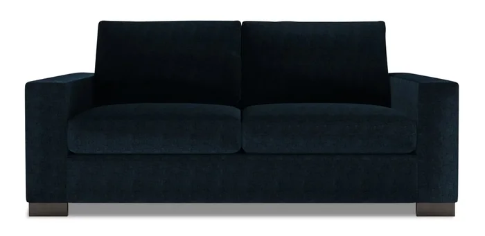Made in Canada Customizable Sofa Lab Track 75″ Chenille Fabric Condo Size Sofa with Track Arms – Luxury Indigo Blue | Sofa Track de Sofa Lab de 75 po de format condo fabriqué au Canada en tissu de chenille – bleu Luxury Indigo | TR093193