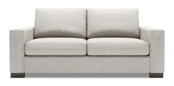 Made in Canada Customizable Sofa Lab Track 75″ Chenille Fabric Condo Size Sofa with Track Arms – Luxury Silver | Sofa Track de Sofa Lab de 75 po de format condo fabriqué au Canada en tissu de chenille – argenté Luxury Silver | TR092793