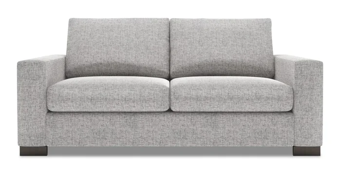 Made in Canada Customizable Sofa Lab Track 75″ Linen-Look Fabric Condo Size Sofa with Track Arms – Luna Domino Grey | Sofa Track de Sofa Lab de 75 po de format condo fabriqué au Canada en tissu d’apparence lin – gris Luna Domino | TR092191