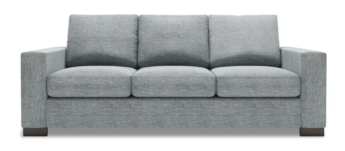 Made in Canada Customizable Sofa Lab Track 85″ Linen-Look Fabric Sofa Bed with Track Arms – Luna Pewter Grey | Sofa-lit Track de Sofa Lab de 85 po fabriqué au Canada en tissu d’apparence lin avec accoudoirs rectilignes – gris Luna Pewter | TR602291